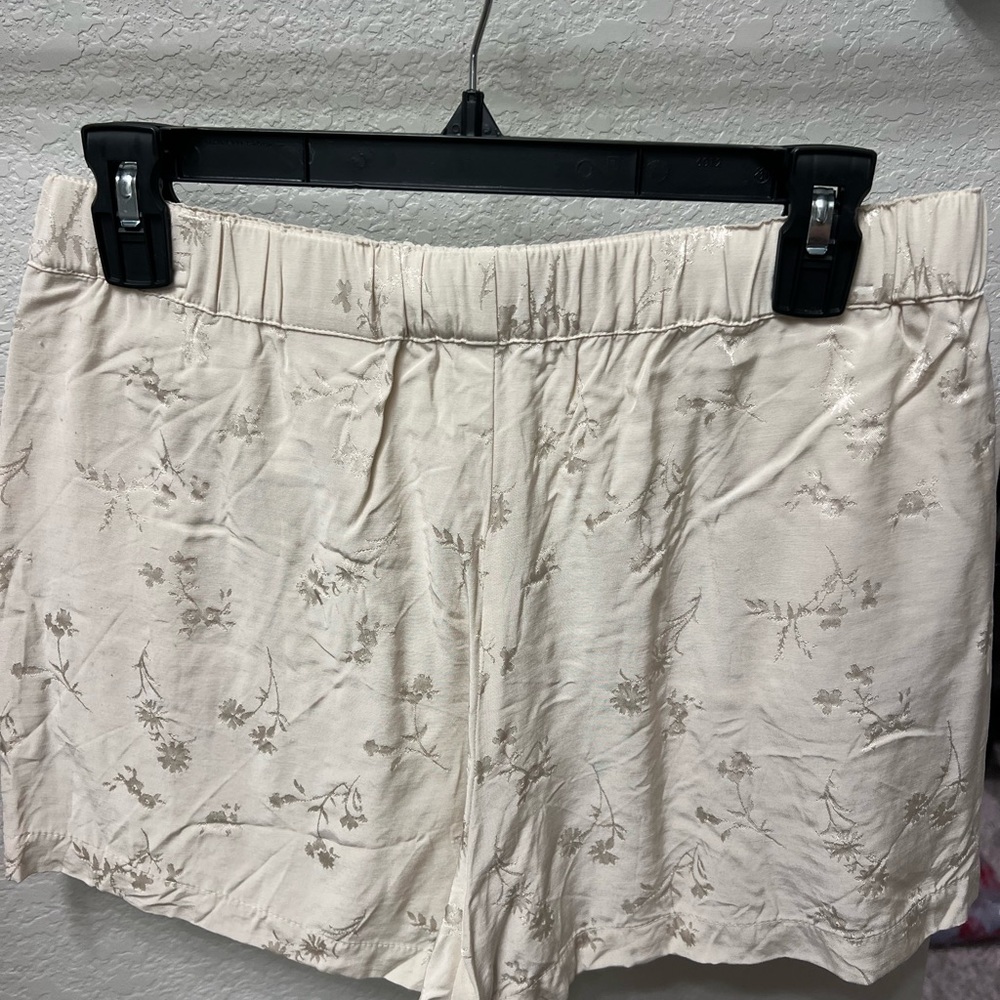 Brixton Cream Floral Elastic-Waist Shorts